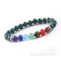 2016 Moda Urbana 7Chakra Piedra 8mm Tipo Material Granos sueltos Pulsera de Streth